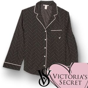 Victoria's Secret Polka Dot PJ Top Long Sleeve